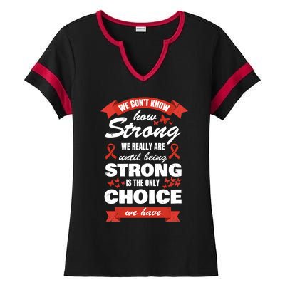 Heart Disease Awareness Month Strong Heart Health Gift Ladies Halftime Notch Neck Tee