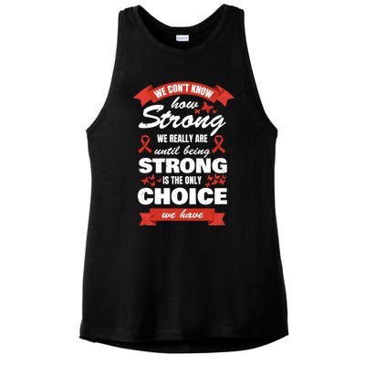 Heart Disease Awareness Month Strong Heart Health Gift Ladies PosiCharge Tri-Blend Wicking Tank