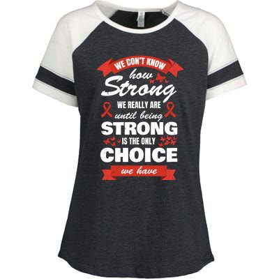 Heart Disease Awareness Month Strong Heart Health Gift Enza Ladies Jersey Colorblock Tee