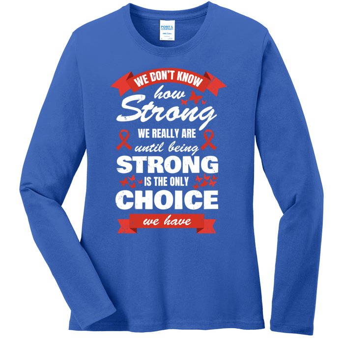 Heart Disease Awareness Month Strong Heart Health Gift Ladies Long Sleeve Shirt