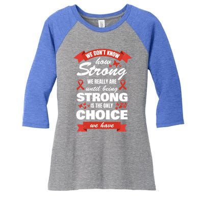 Heart Disease Awareness Month Strong Heart Health Gift Women's Tri-Blend 3/4-Sleeve Raglan Shirt