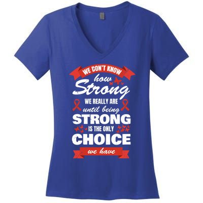 Heart Disease Awareness Month Strong Heart Health Gift Women's V-Neck T-Shirt