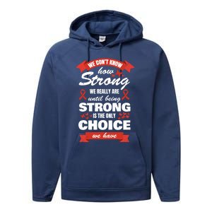 Heart Disease Awareness Month Strong Heart Health Gift Performance Fleece Hoodie