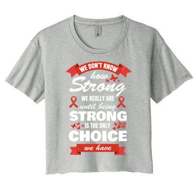 Heart Disease Awareness Month Strong Heart Health Gift Women's Crop Top Tee