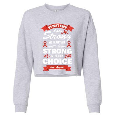 Heart Disease Awareness Month Strong Heart Health Gift Cropped Pullover Crew