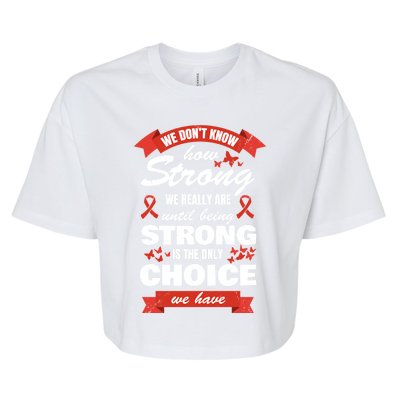 Heart Disease Awareness Month Strong Heart Health Gift Bella+Canvas Jersey Crop Tee