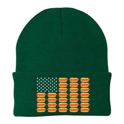 Hot Dog American Flag Patriotic Summer Bbq Funny Knit Cap Winter Beanie