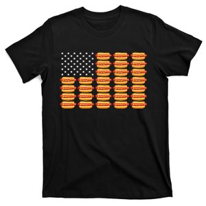 Hot Dog American Flag Patriotic Summer Bbq Funny T-Shirt