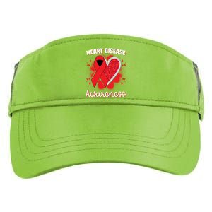 Heart Disease Awareness I Wear Red To Fight Heart Disease Cool Gift Adult Drive Performance Visor