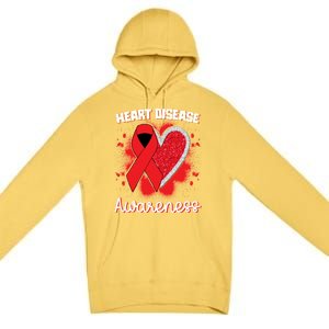 Heart Disease Awareness I Wear Red To Fight Heart Disease Cool Gift Premium Pullover Hoodie