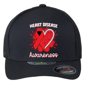 Heart Disease Awareness I Wear Red To Fight Heart Disease Cool Gift Flexfit Unipanel Trucker Cap