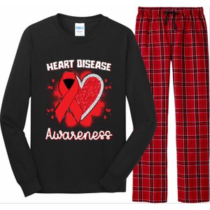 Heart Disease Awareness I Wear Red To Fight Heart Disease Cool Gift Long Sleeve Pajama Set