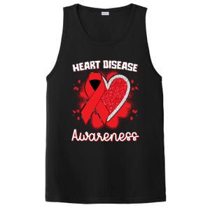 Heart Disease Awareness I Wear Red To Fight Heart Disease Cool Gift PosiCharge Competitor Tank