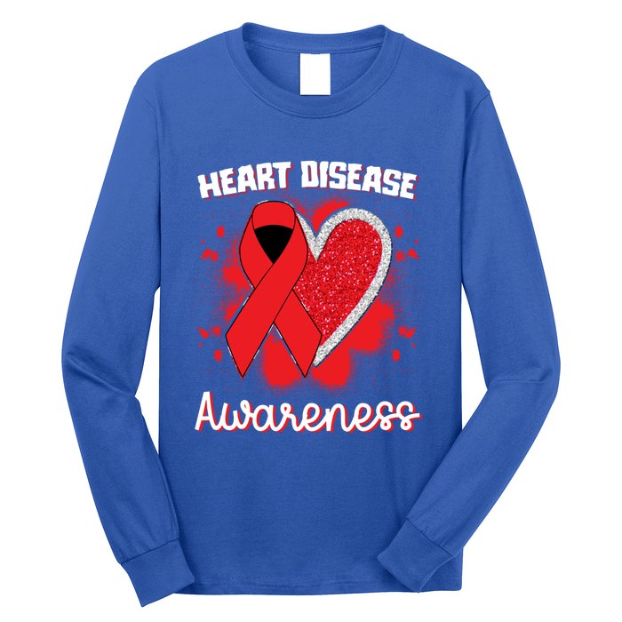 Heart Disease Awareness I Wear Red To Fight Heart Disease Cool Gift Long Sleeve Shirt