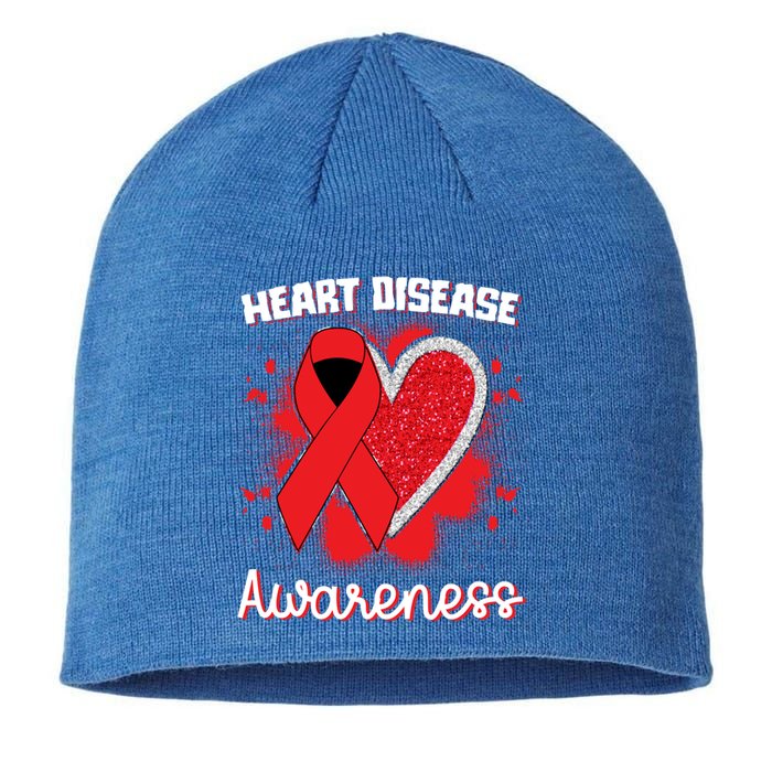 Heart Disease Awareness I Wear Red To Fight Heart Disease Cool Gift Sustainable Beanie