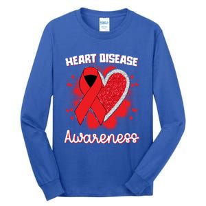 Heart Disease Awareness I Wear Red To Fight Heart Disease Cool Gift Tall Long Sleeve T-Shirt