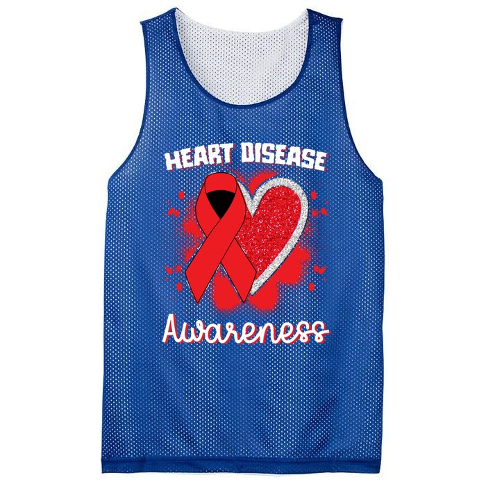 Heart Disease Awareness I Wear Red To Fight Heart Disease Cool Gift Mesh Reversible Basketball Jersey Tank