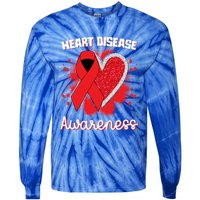 Heart Disease Awareness I Wear Red To Fight Heart Disease Cool Gift Tie-Dye Long Sleeve Shirt