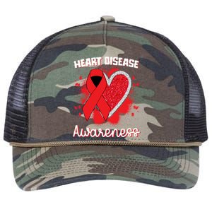 Heart Disease Awareness I Wear Red To Fight Heart Disease Cool Gift Retro Rope Trucker Hat Cap