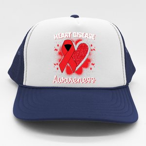 Heart Disease Awareness I Wear Red To Fight Heart Disease Cool Gift Trucker Hat