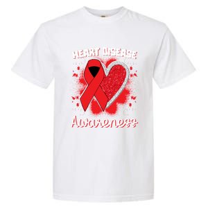 Heart Disease Awareness I Wear Red To Fight Heart Disease Cool Gift Garment-Dyed Heavyweight T-Shirt