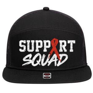 Heart Disease Awareness Month Support Squad Heart Health Gift 7 Panel Mesh Trucker Snapback Hat