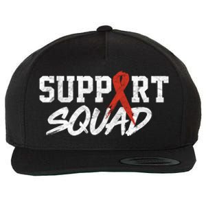 Heart Disease Awareness Month Support Squad Heart Health Gift Wool Snapback Cap