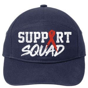 Heart Disease Awareness Month Support Squad Heart Health Gift 7-Panel Snapback Hat