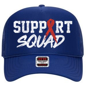 Heart Disease Awareness Month Support Squad Heart Health Gift High Crown Mesh Back Trucker Hat