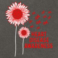 Heart Disease Awareness Sunflower Red Ribbon Cotton Canvas Backpack