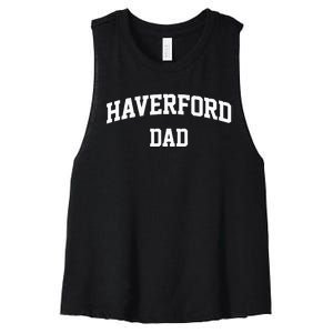 Haverford Dad Athletic Arch College University Alumni Women's Racerback Cropped Tank