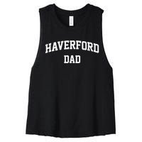 Haverford Dad Athletic Arch College University Alumni Women's Racerback Cropped Tank