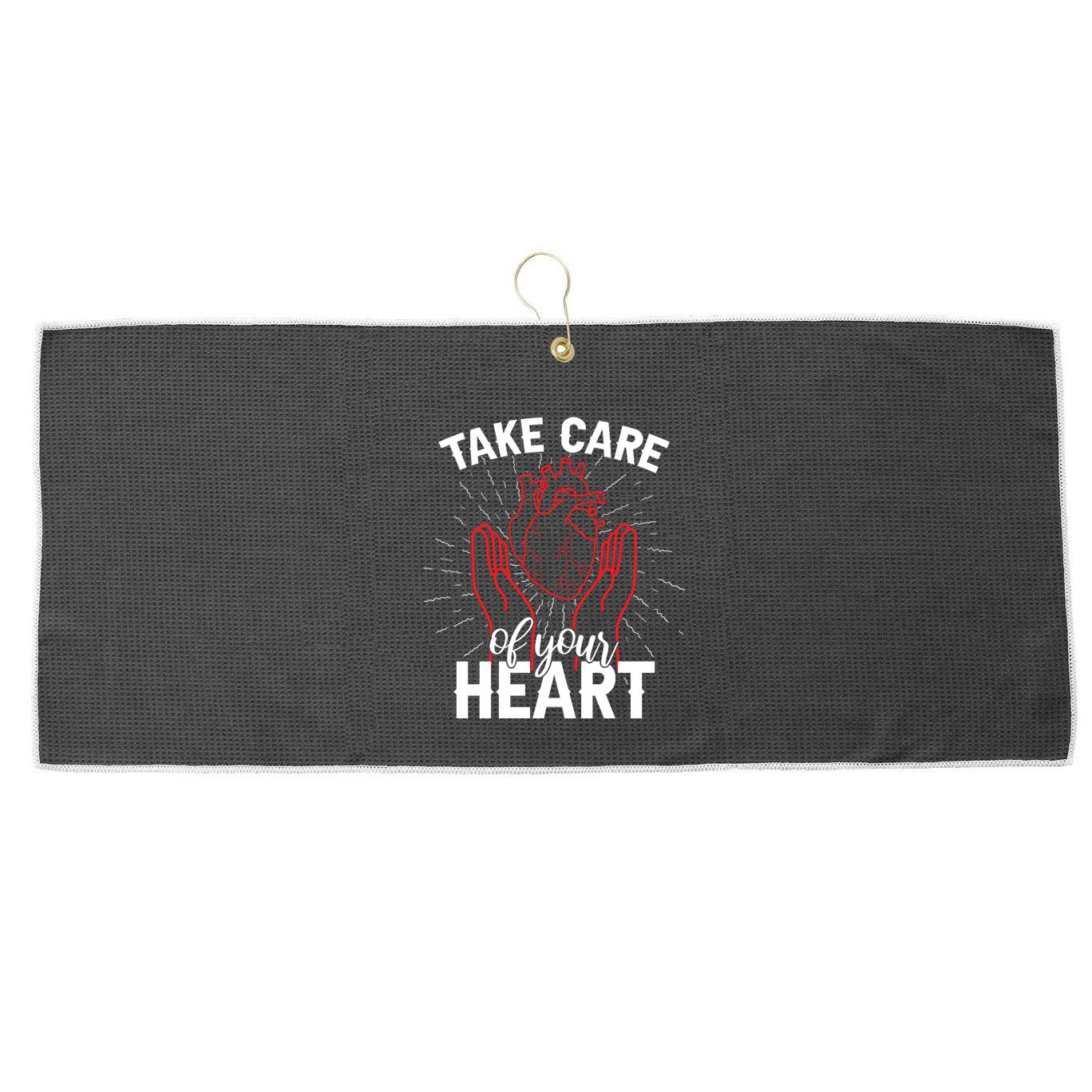 Heart Disease Awareness Month Funny Gift Large Microfiber Waffle Golf Towel