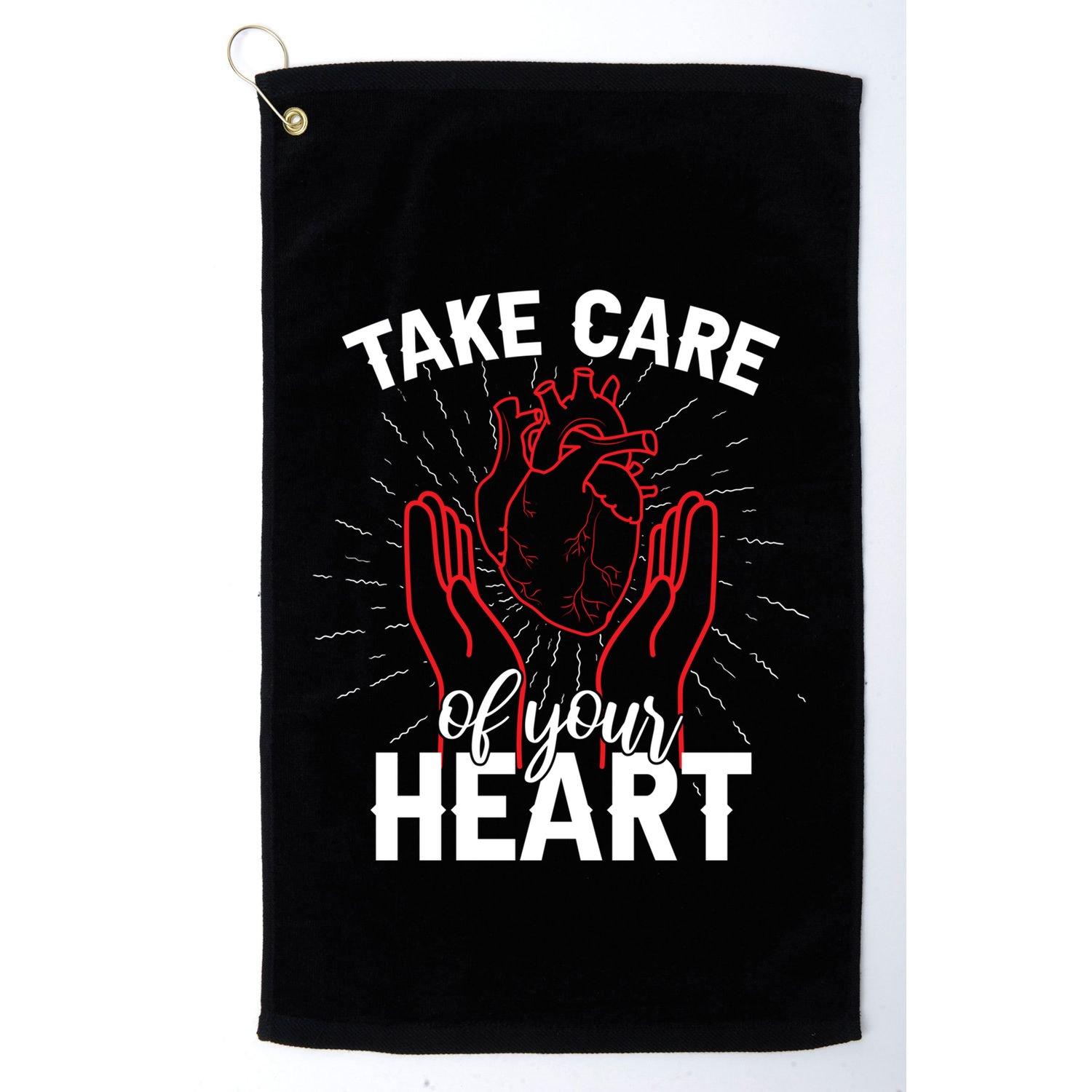 Heart Disease Awareness Month Funny Gift Golf Towel
