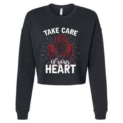 Heart Disease Awareness Month Funny Gift Cropped Pullover Crew