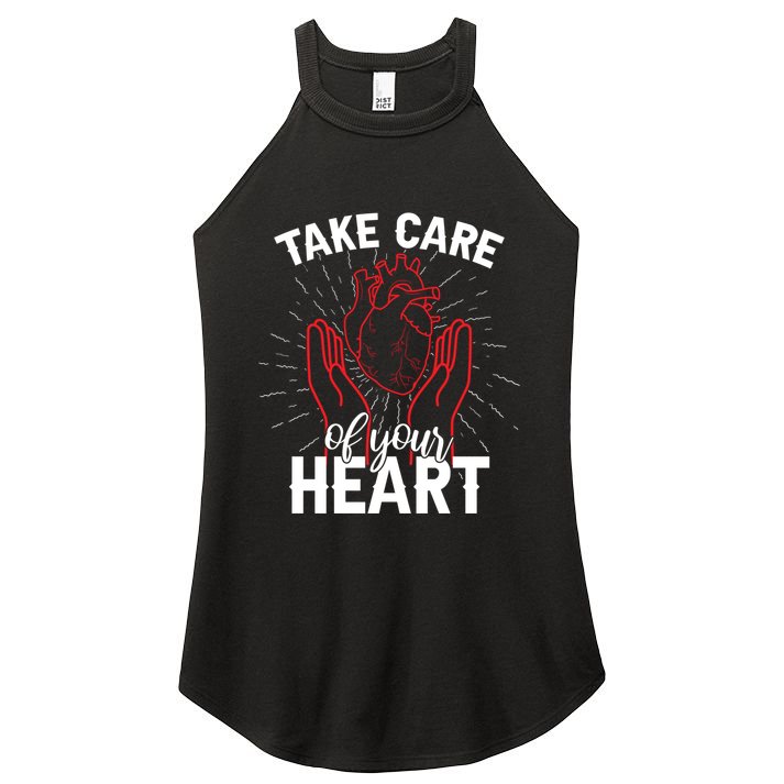 Heart Disease Awareness Month Funny Gift Women's Perfect Tri Rocker Tank