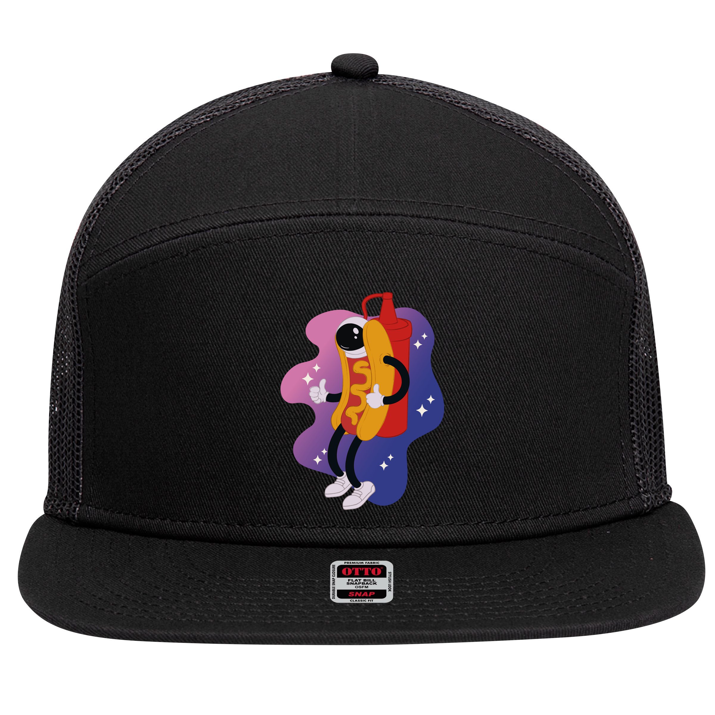 Hot Dog Astronaut 7 Panel Mesh Trucker Snapback Hat