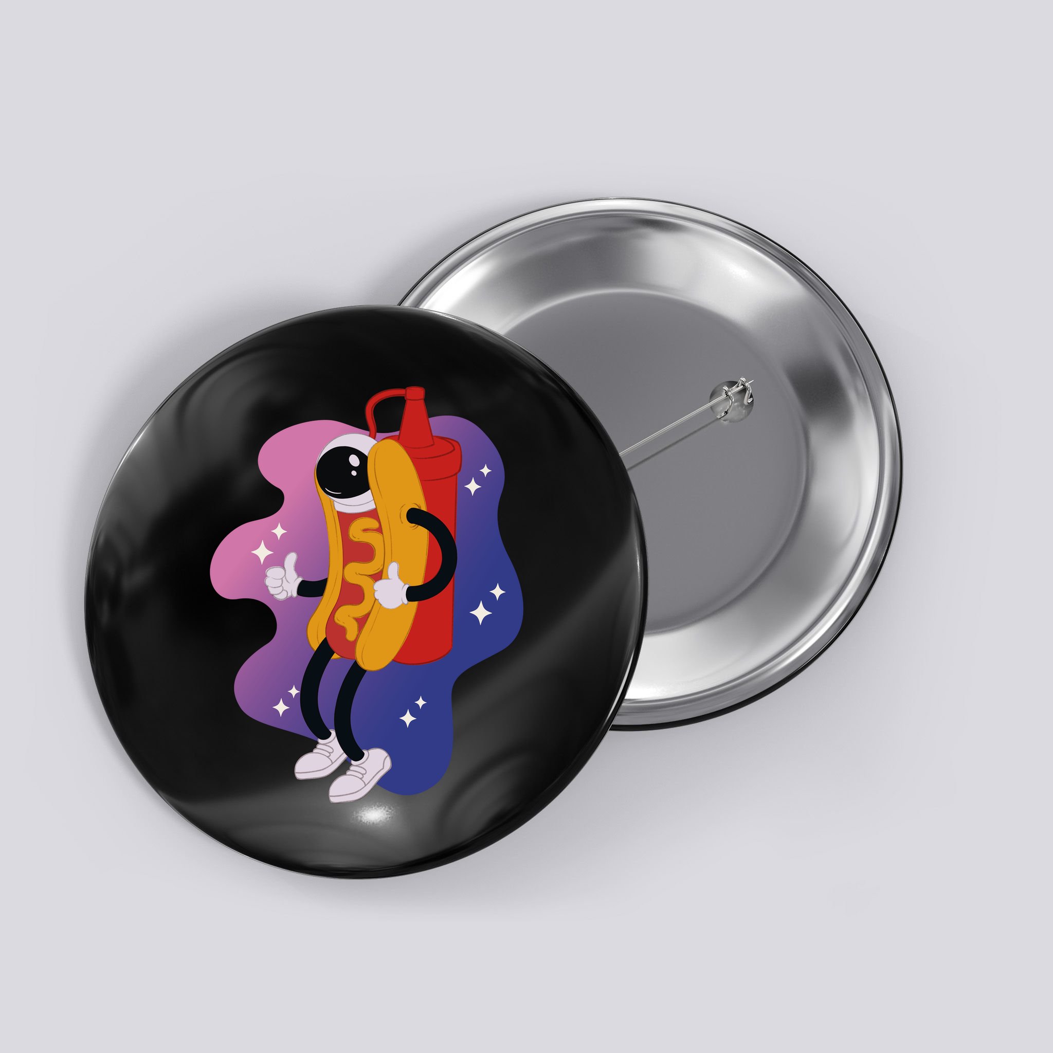 Hot Dog Astronaut Button