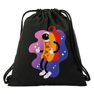 Hot Dog Astronaut Drawstring Bag