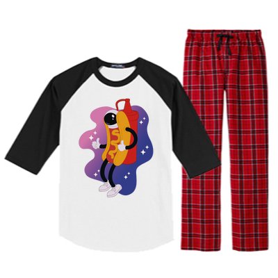 Hot Dog Astronaut Raglan Sleeve Pajama Set