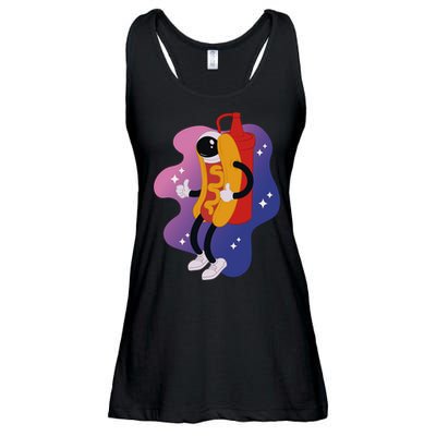 Hot Dog Astronaut Ladies Essential Flowy Tank