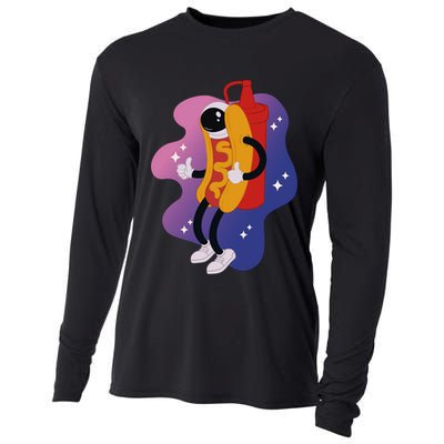 Hot Dog Astronaut Cooling Performance Long Sleeve Crew
