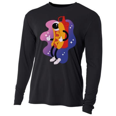 Hot Dog Astronaut Cooling Performance Long Sleeve Crew