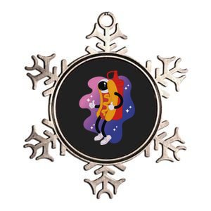 Hot Dog Astronaut Metallic Star Ornament