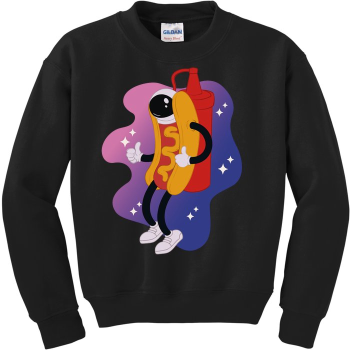 Hot Dog Astronaut Kids Sweatshirt