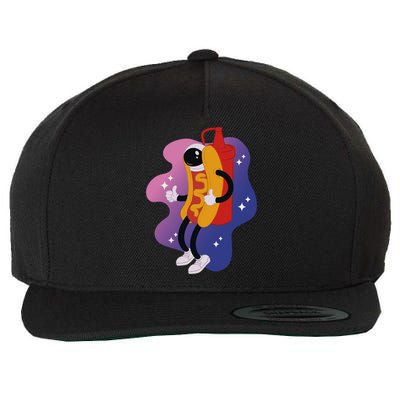 Hot Dog Astronaut Wool Snapback Cap