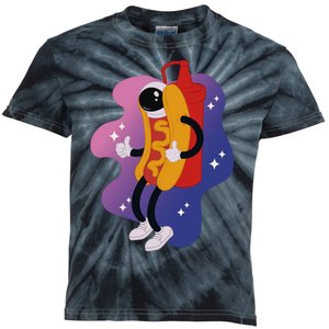 Hot Dog Astronaut Kids Tie-Dye T-Shirt