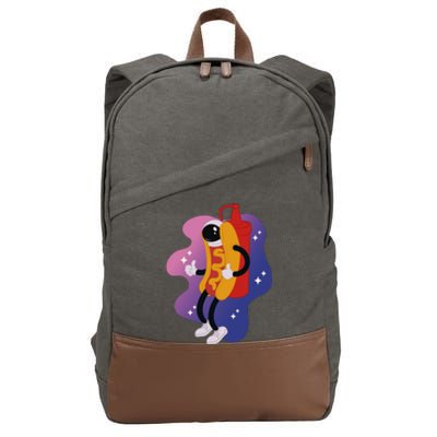 Hot Dog Astronaut Cotton Canvas Backpack