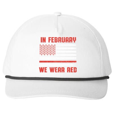 Heart Disease Awareness Month We Wear Red Heart Health Meaningful Gift Snapback Five-Panel Rope Hat