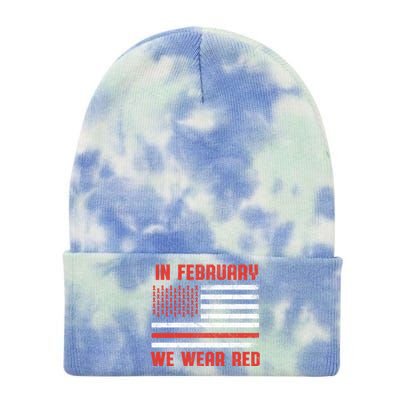 Heart Disease Awareness Month We Wear Red Heart Health Meaningful Gift Tie Dye 12in Knit Beanie